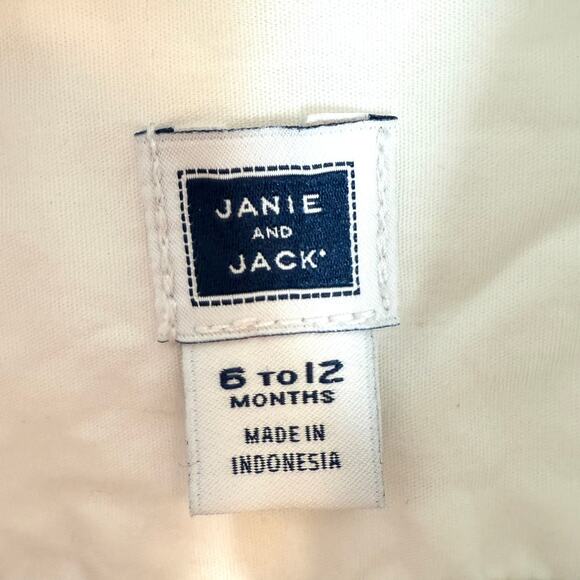 Janie And Jack Baby Boy Button Down Dress Shirt In White Size 6-12 Months - Picture 7 of 8